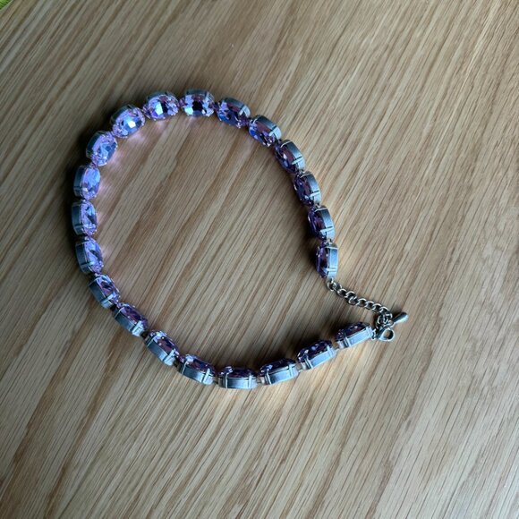 Anna Wintour Style Violet Purple Lavender Crystal Statement Collet Necklace - Picture 12 of 13